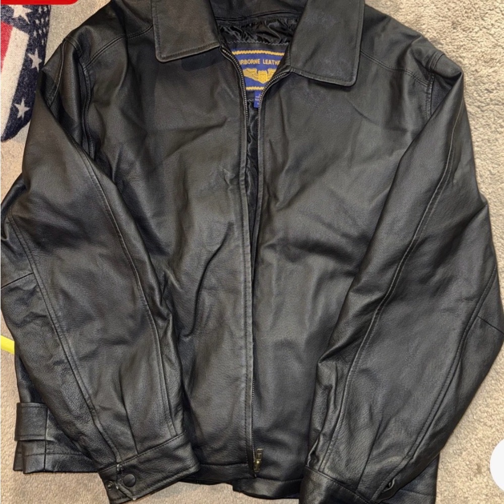 Airborne Leathers Men’s XL Black Leather Jacket - Picture 4 of 7